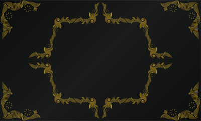 beautiful gold flower petals on black background 