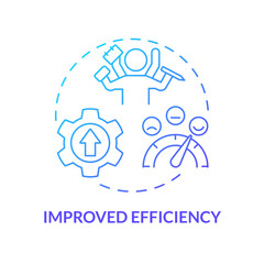 Fototapeta na wymiar Improved efficiency blue gradient concept icon. Business process. Productive employee. Content plan. Operations management abstract idea thin line illustration. Isolated outline drawing