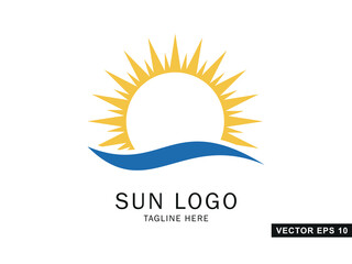 Fototapeta na wymiar sun logo design template