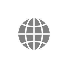 Globe planet, travel glyph style vector icon