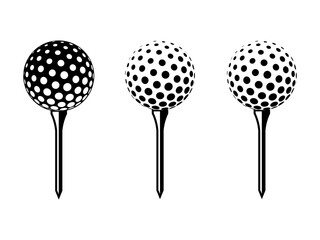 Silhouette golf ball logo design icon vector illustration 