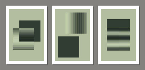 Set of minimal 20s geometric design poster with primitive shapes