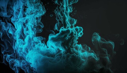 Shiny smoke.Glitter fluid Ink_water generative Ai