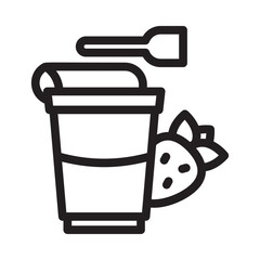 Obraz premium yoghurt line icon illustration vector graphic