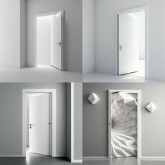 Modern door in white color generative Ai