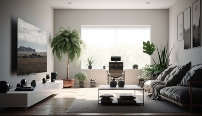 Minimalist Living Room generative Ai