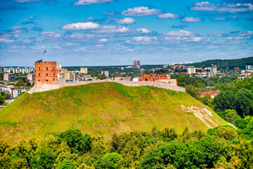 Fototapeta na wymiar Vilnius castle and hills, Lithuania