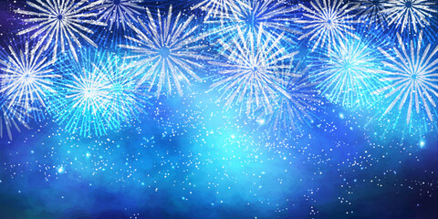 花火　七夕　天の川　夏　背景  © J BOY