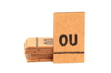 Stack of letters from a very old letterbox used to teach children - Letters ou