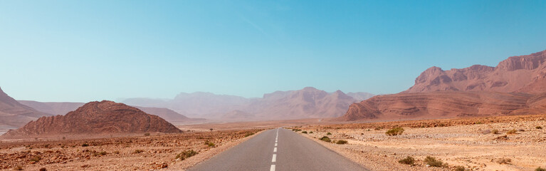 Fototapeta na wymiar Road on a desert- Morocco