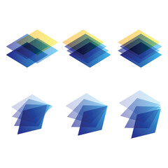 Layered paper transparent stacks set