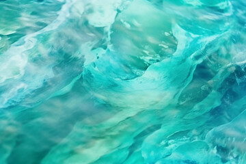 Fototapeta na wymiar Frosted glass texture, summer seaside, mint color. AI generative