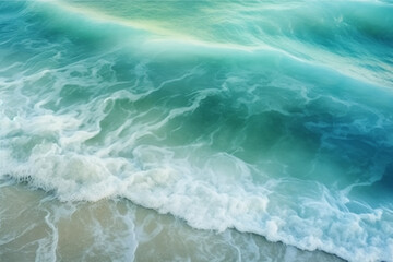 Frosted glass texture, summer seaside, mint color. AI generative