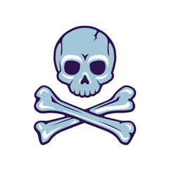 Skull and crossed bones vector illustration