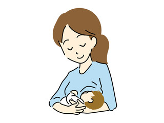 授乳するママのイラスト