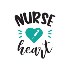Nurse Heart Vector Design on White Background