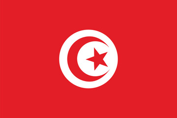 Flag of Tunisia. Tunisia flag with the design shape © Supatra