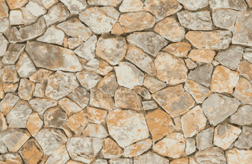Part of a stone wall, for background or texture. Vector illustration
