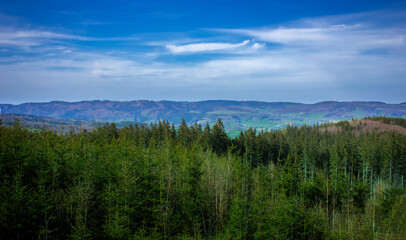 Fototapeta na wymiar Beautiful mountain landscape. A summer day in the mountains of Poland.