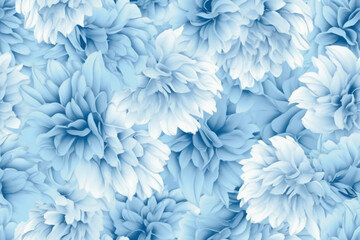 Fototapeta na wymiar Sky blue light sky blue seamless flower pattern combined with a soft sky blue gradient, AI geneartive