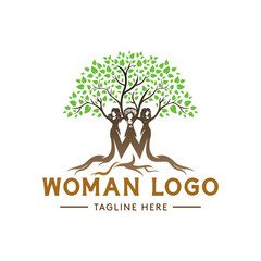 Woman tree vector