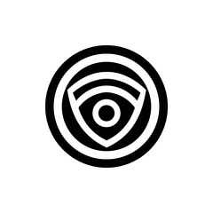 black and white wifi symbol logo vector illustration template design