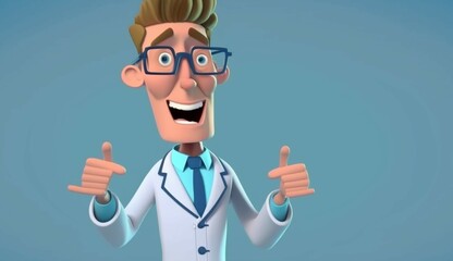 Cartoon character smart trustworthy doctor generative Ai
