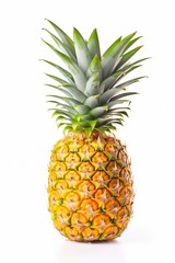 Portrait pineapple fruit isolated on white AI Generative