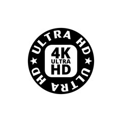 4k Ultra HD icon isolated on transparent background