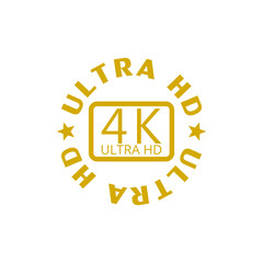 4k Ultra HD icon isolated on transparent background