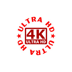 4k Ultra HD icon isolated on transparent background