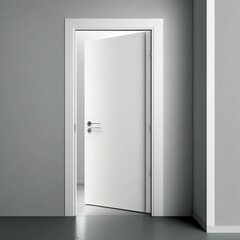 Modern door in white color generative Ai