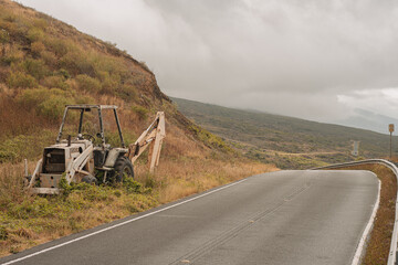 Abandoned tractor and Nature scene from Road to hana on Maui, Hawai, 2022