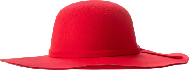 Woman red hat isolated on white background