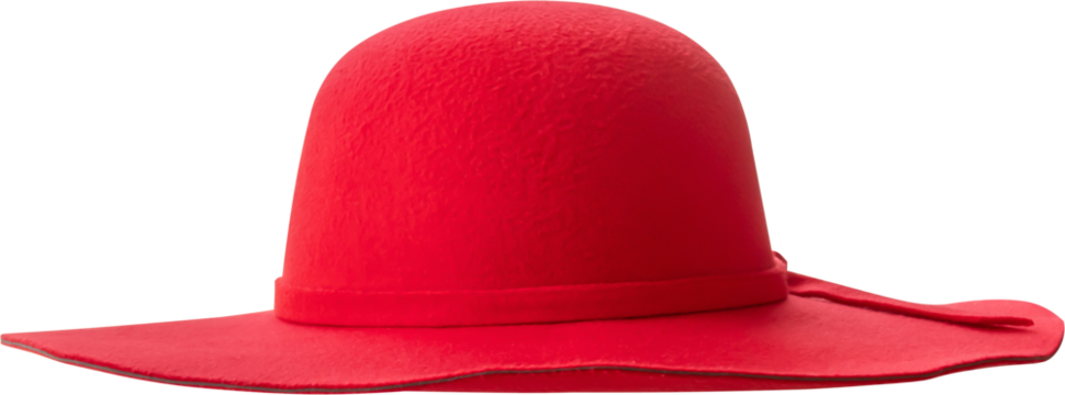 Woman red hat isolated on white background