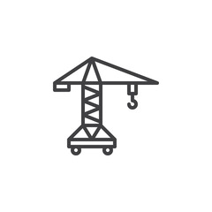 Construction crane line icon