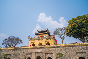 Panorama Central sector of Imperial Citadel of Thang Long,the cultural complex comprising the royal...