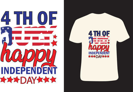 Happy 4th of July Independence Day USA - blue background vector T shirt design,4th of July abstract flag Statue of Liberty blue white red T shirt design