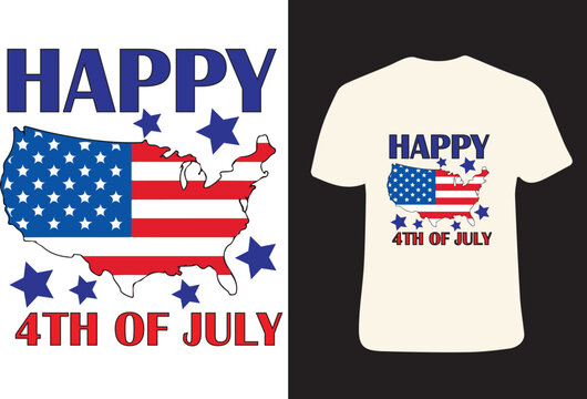 Happy 4th of July Independence Day USA - blue background vector T shirt design,4th of July abstract flag Statue of Liberty blue white red T shirt design