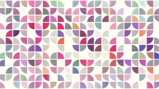 2D simple animation of quarter circle pattern with opacity and rotation effects, animated background perfect for web sites presentations, 4K abstract live wallpaper