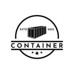 Vintage Retro Container logo design shipping container