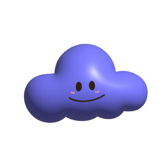 cloud smile 3d on the white