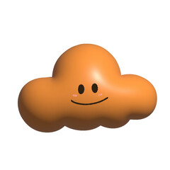 cloud 3d with smile