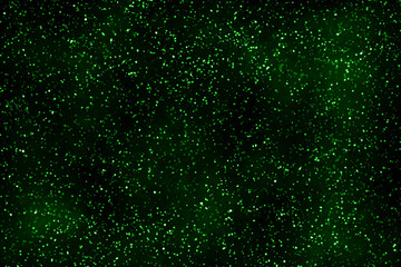 Green galaxy space background. Glowing stars in space. Night sky with stars. Christmas, New Year and all celebration background concepts.