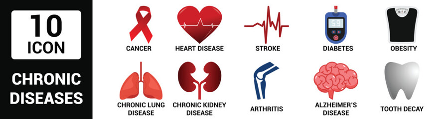 Chronic Diseases Chronic Illness icon vector illustration