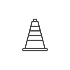 Traffic cone line icon