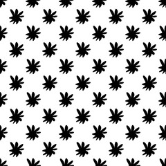 seamless pattern with stars hand draw drawing element flower icon art black floral flower nature vector illustration