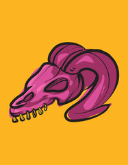 Illustration of Skull in pop art style