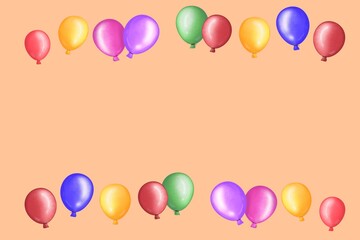 Balloons background orange