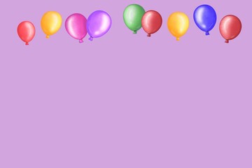 Balloons purple background